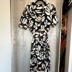 Tabita Brown for Target Neutral Botanical Print Tie-Front Jumpsuit